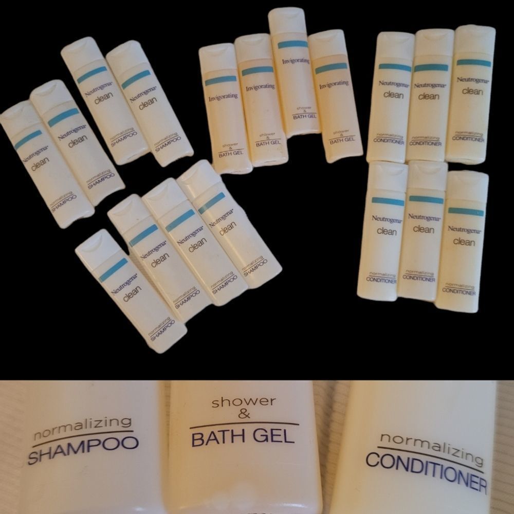 18 piece NEUTROGENA bath gel shampoo & conditioner travel size lot NEW